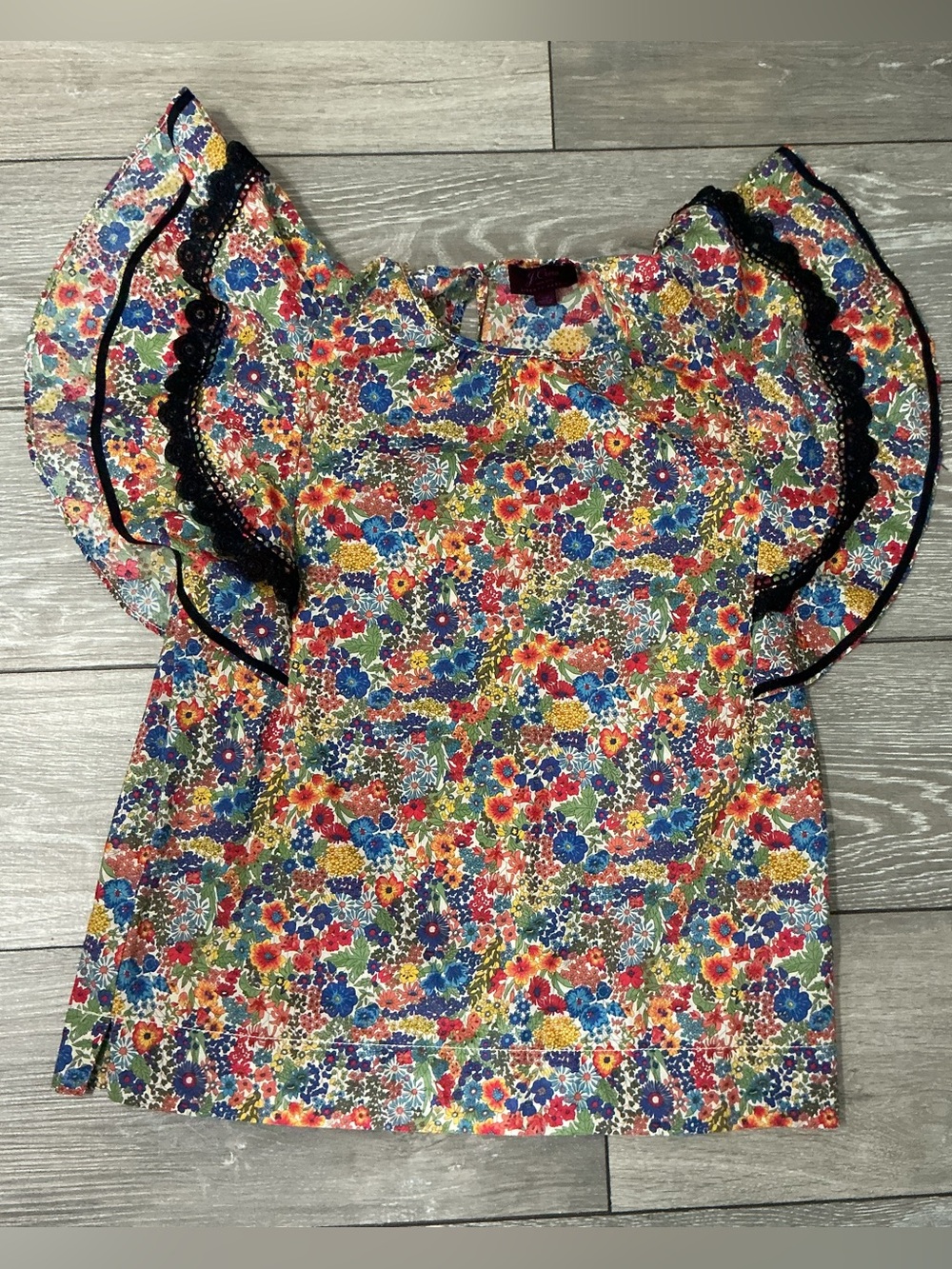 J.Crew Liberty Fabrics Liberty Of London Ruffle Sleeve Floral Top Xs